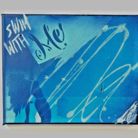 One of a Kind homemade Ocean Painting on Canvas Medium - Picture 1 of 4